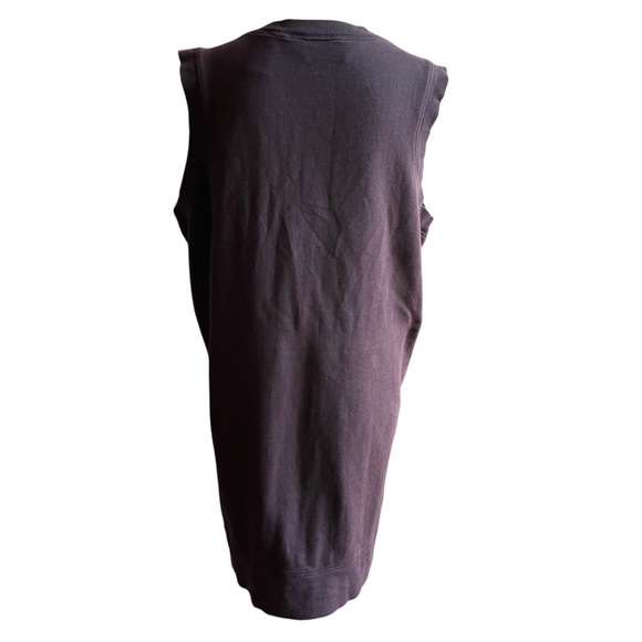 Norma Kamali Tunic Dress Size XL Brown Sweatshirt Mini Sleeveless V-Neck - Picture 7 of 11